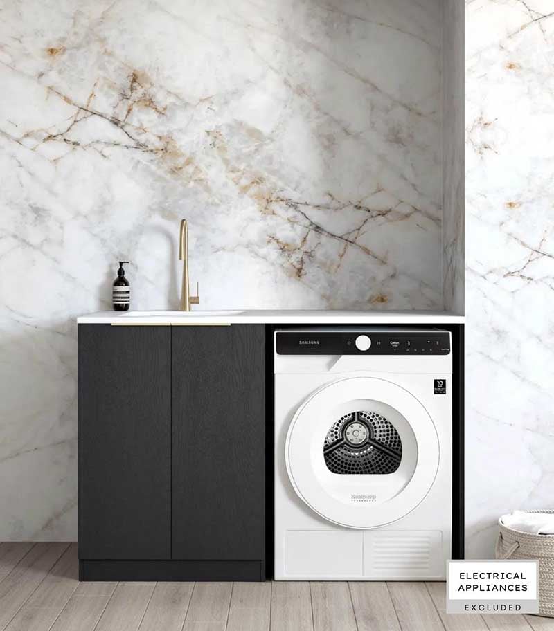 Bondi Base Cabinet Laundry Set 1300mm - Black Oak