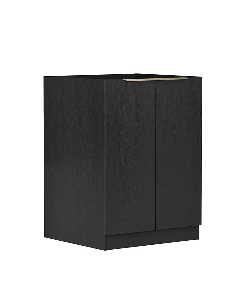 Bondi Laundry Base Cabinet 632mm - Black Oak Side View