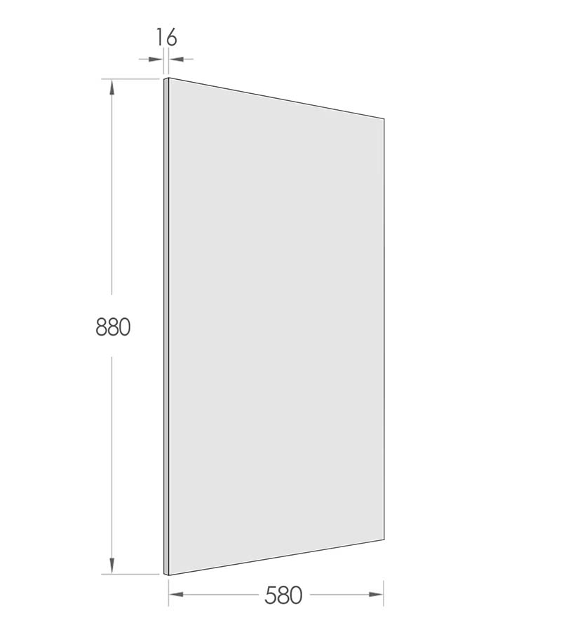 Laundry Cabinet End Panel 880x580x16mm Specification