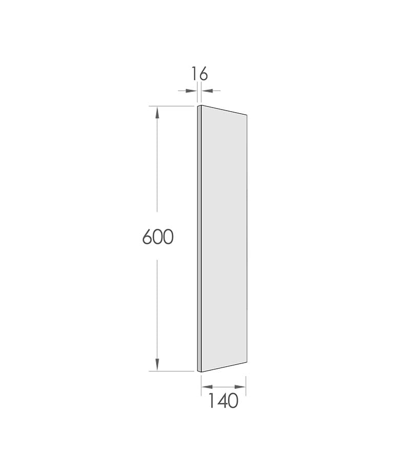Laundry Cabinet Filler Panel 600x140x16mm Specification