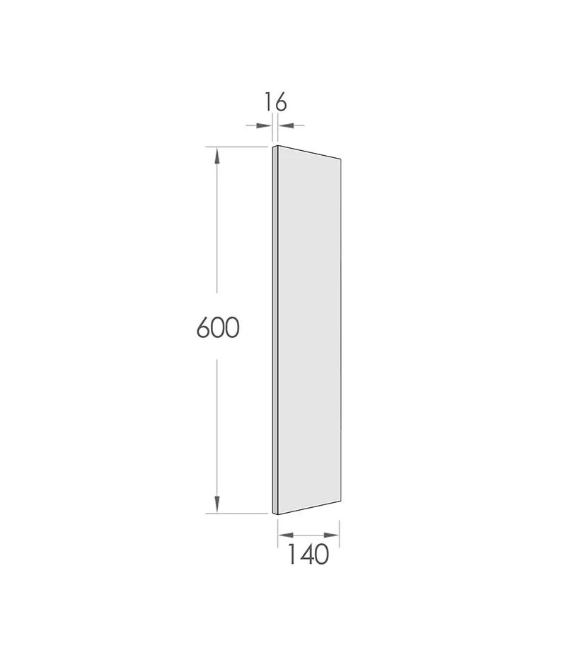 Laundry Cabinet Filler Panel 600x140x16mm Specification