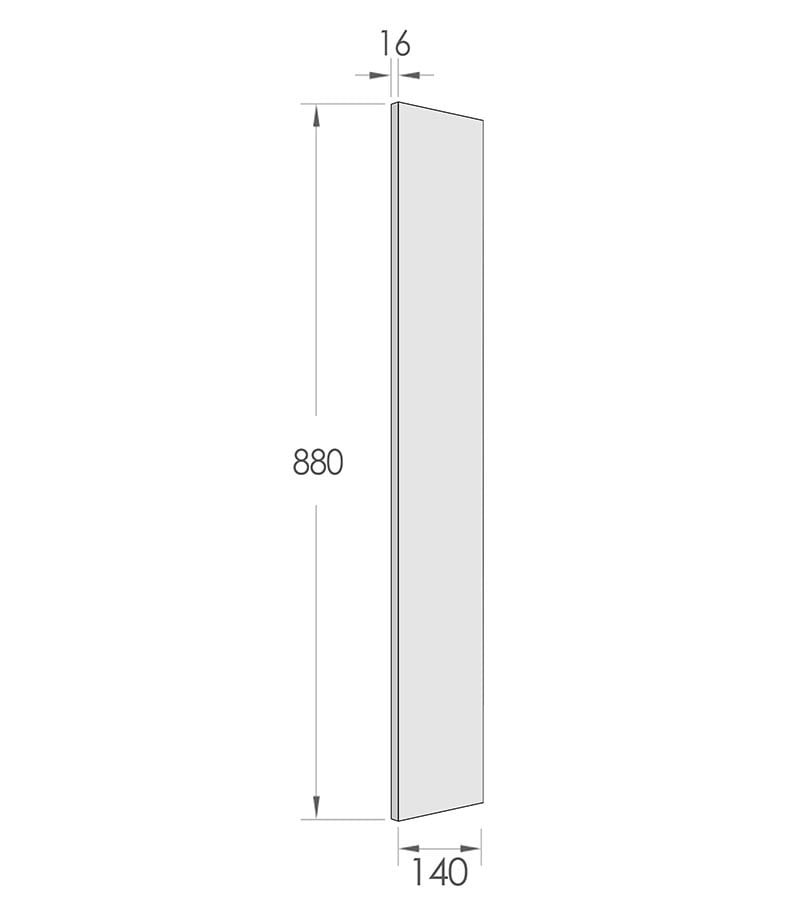 Laundry Cabinet Filler Panel 800x140x16mm Specification