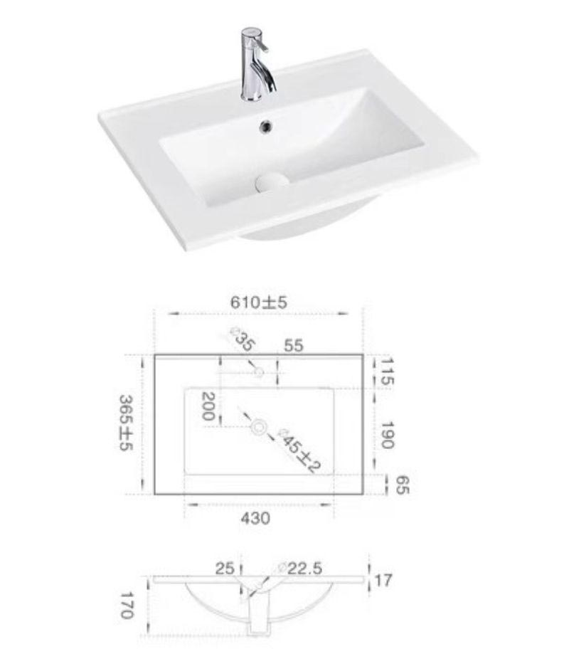 600mm Narrow Ceramic Top Specification