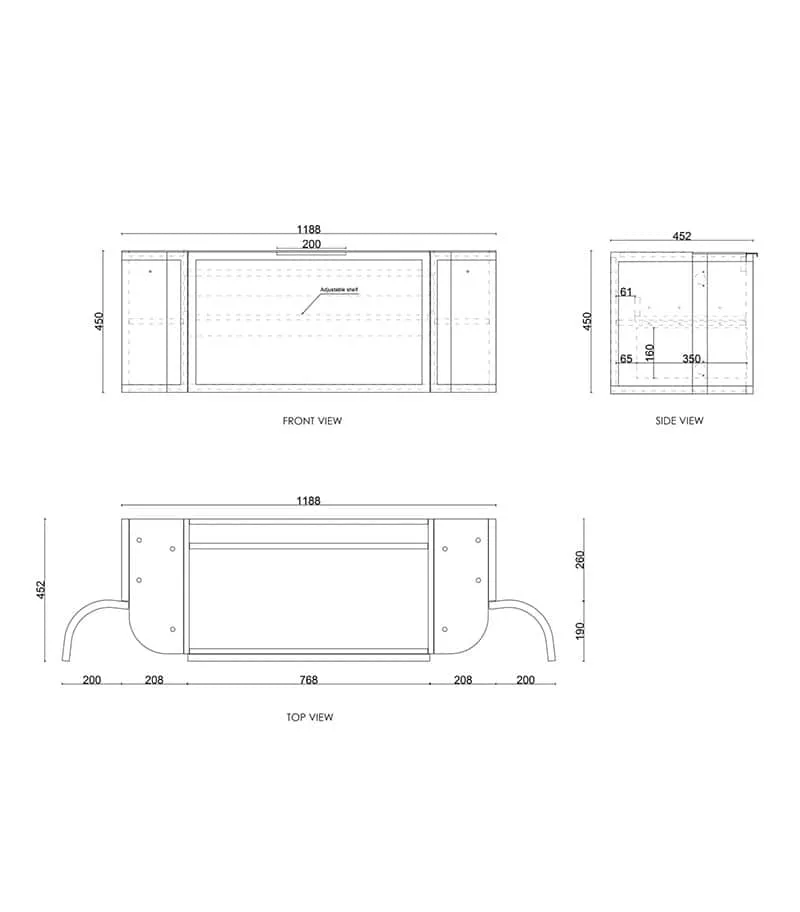 Hampshire 1200mm Wall Hung Vanity Specification