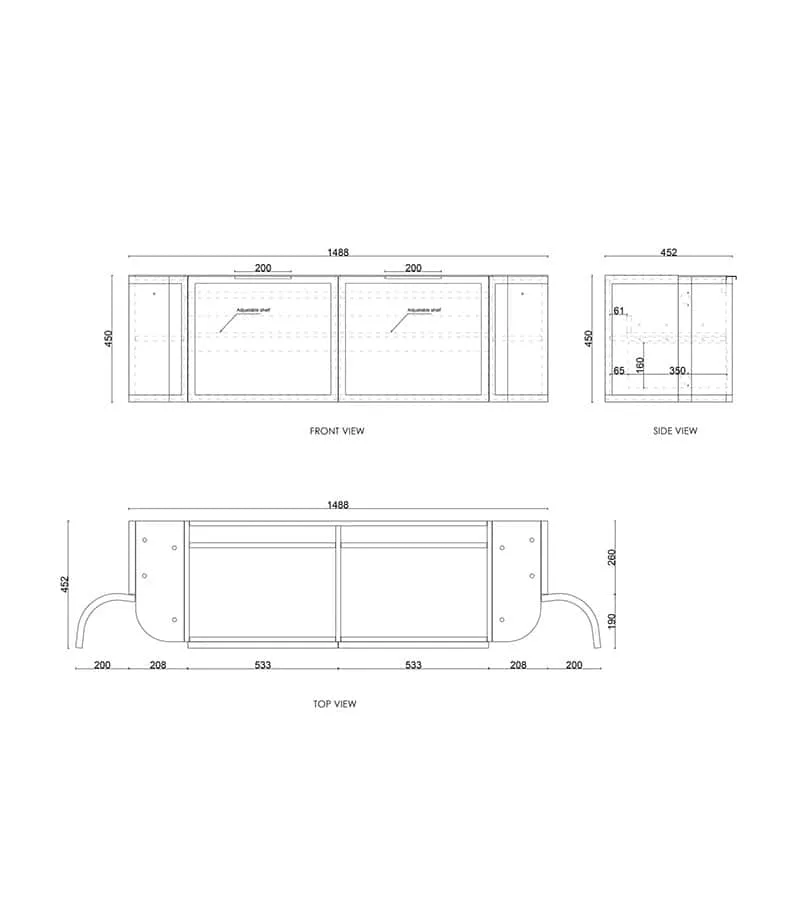 Hampshire 1500mm Wall Hung Vanity Specification