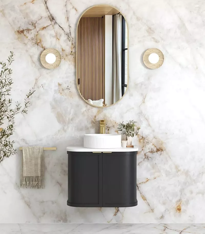 Hampshire 600mm Wall Hung Vanity – Satin Black