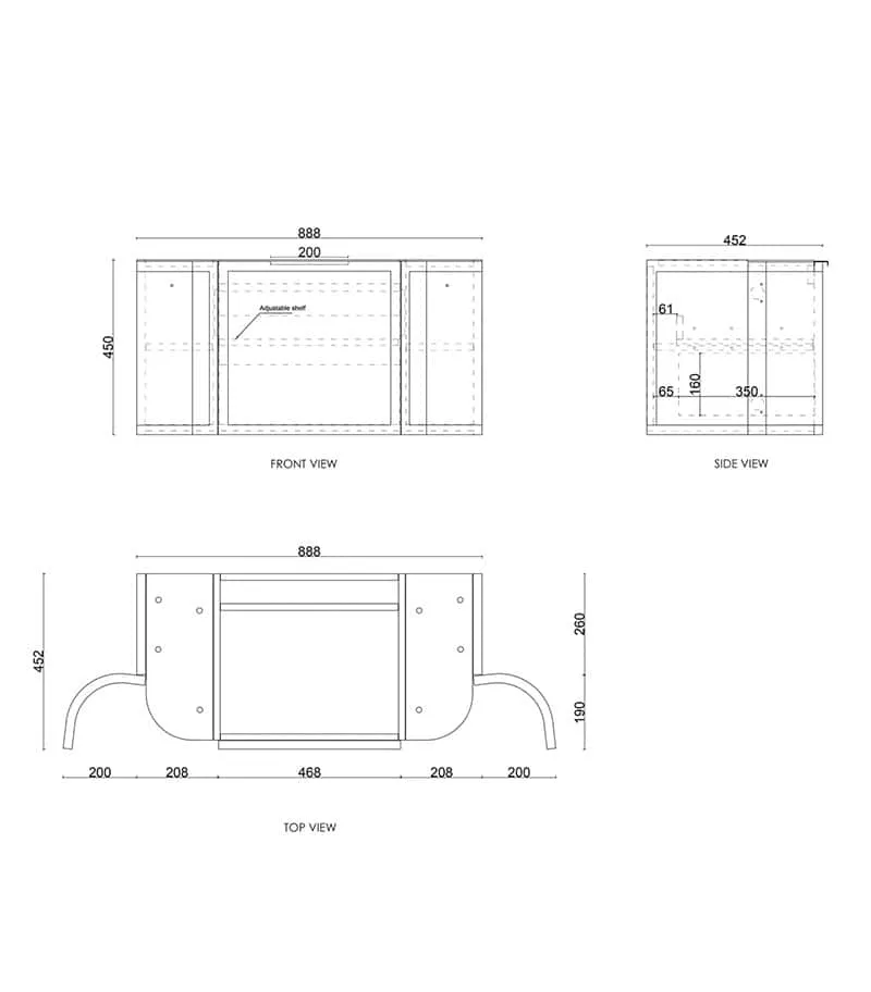 Hampshire 900mm Wall Hung Vanity Specification Hampshire 900mm Wall Hung Vanity Specification