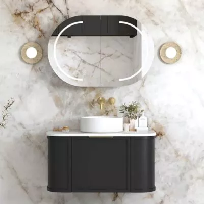Hampshire 900mm Wall Hung Vanity – Satin Black