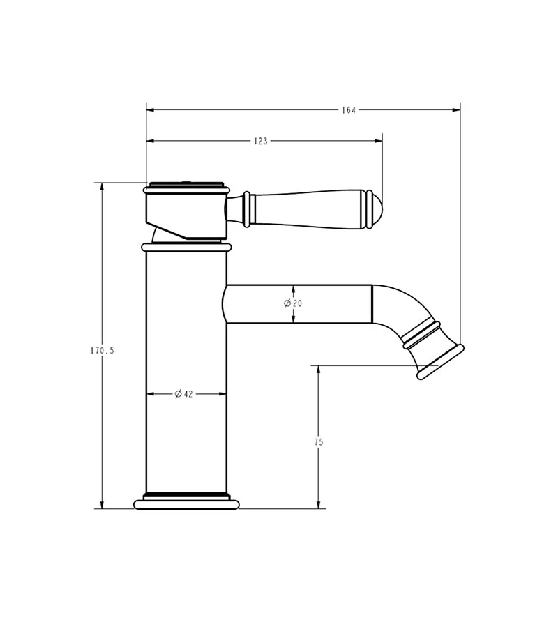 IKON Clasico Short Basin Mixer Specification
