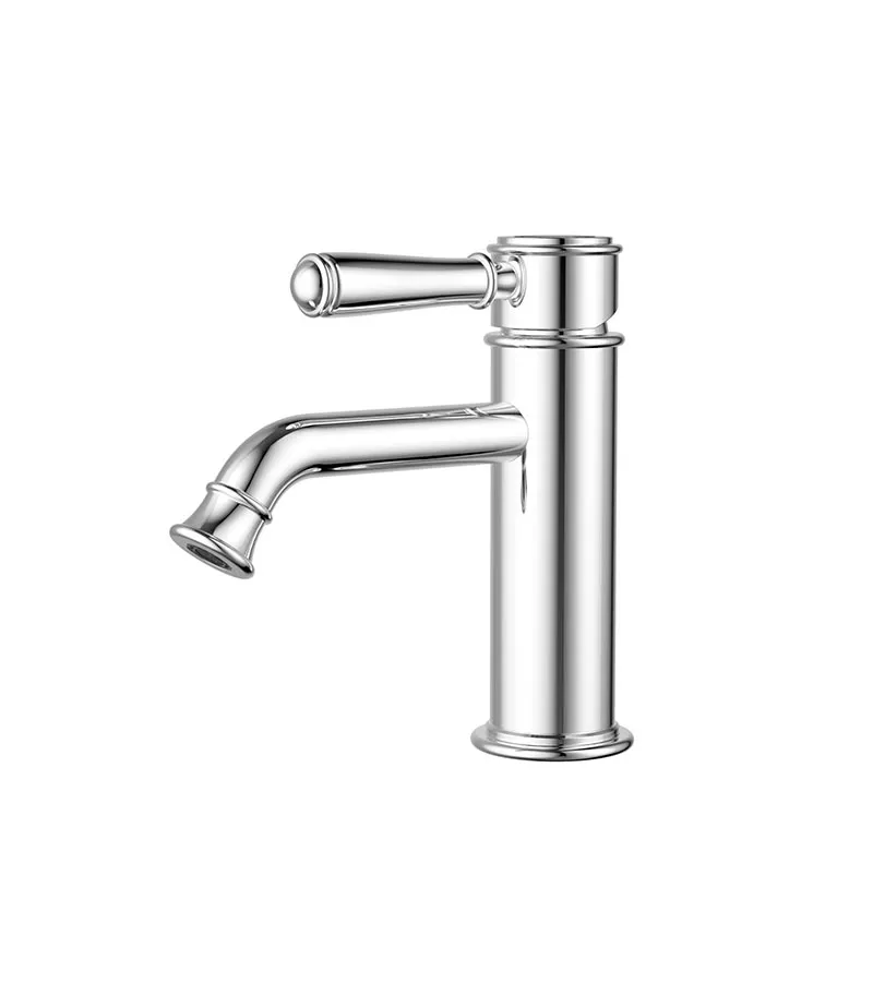 IKON Clasico Solid Handle Short Basin Mixer – Chrome