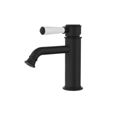 IKON Clasico Ceramic Handle Short Basin Mixer – Matt Black
