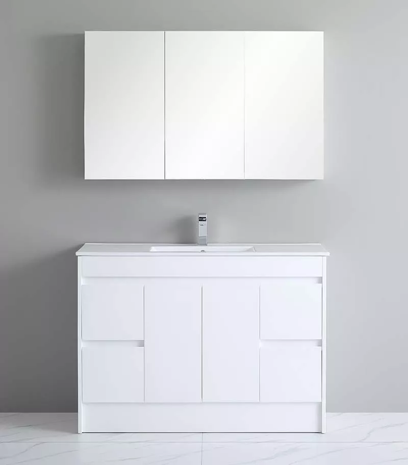 Bexley 1200mm Single Bowl Freestanding Vanity On Kickboard – Gloss White