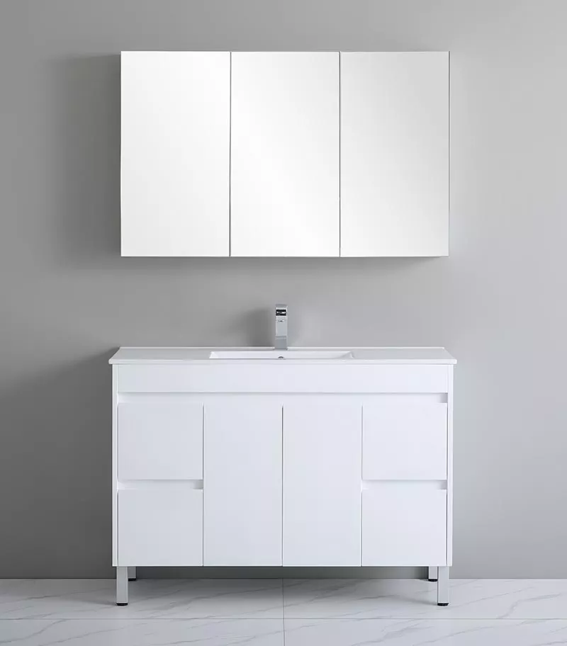 Bexley 1200mm Single Bowl Freestanding Vanity On Legs – Gloss White