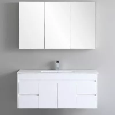 Bexley 1200mm Single Bowl Wall Hung Vanity - Gloss White