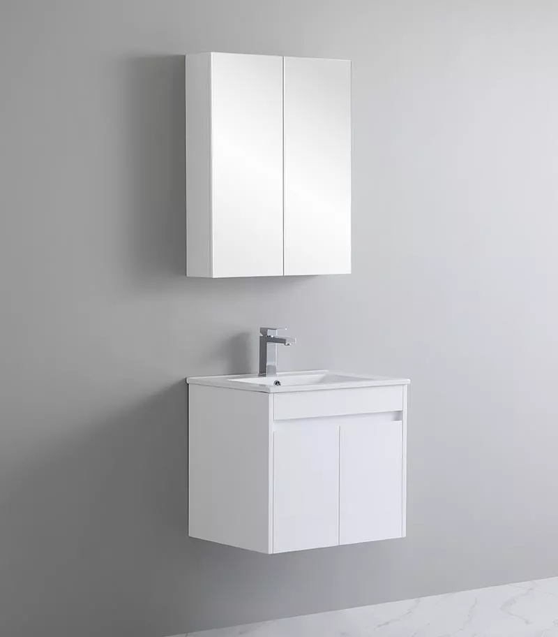 Bexley 600mm Wall Hung Vanity - Gloss White Sideview