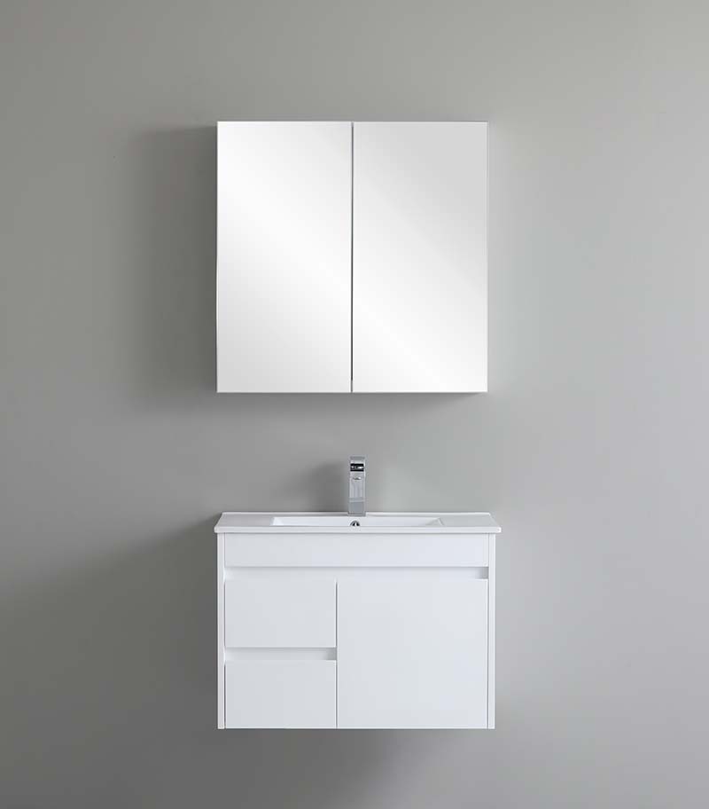 Bexley 750mm Wall Hung Vanity - Gloss White LH Drawers