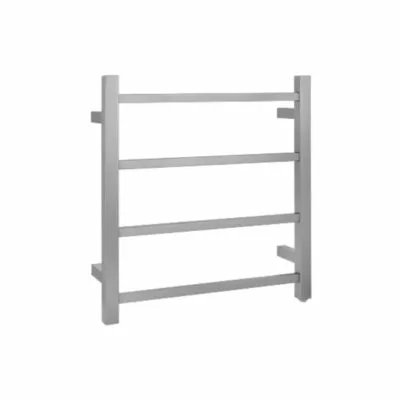 Aqua Square Heated Towel Rack 4 Bars - Brushed Nickel
