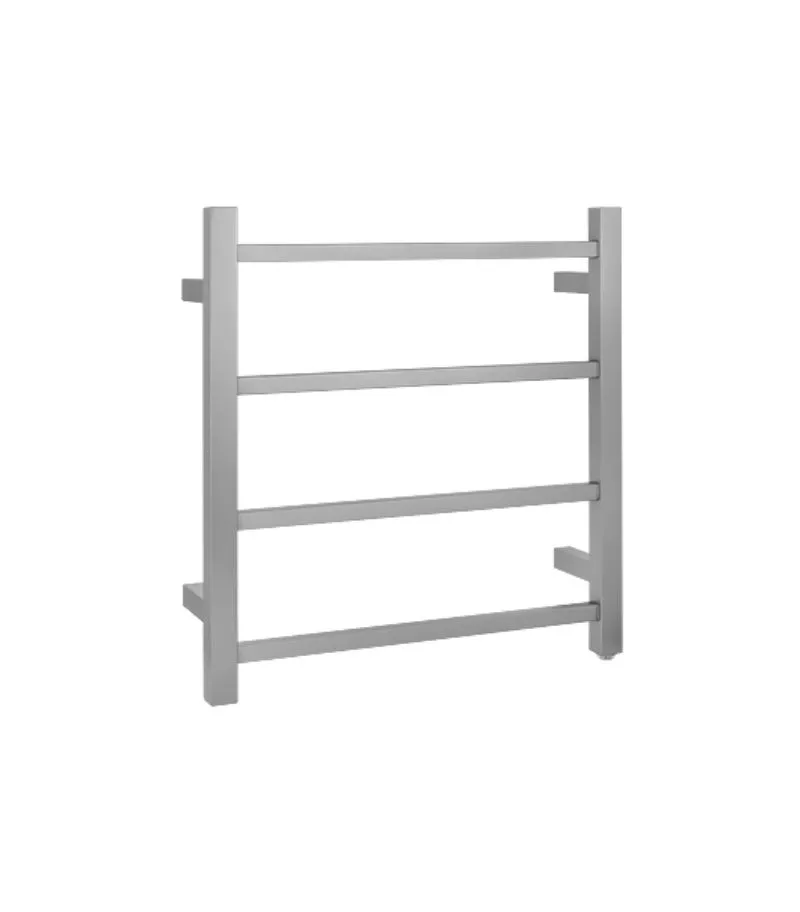 Aqua Square Heated Towel Rack 4 Bars - Brushed Nickel