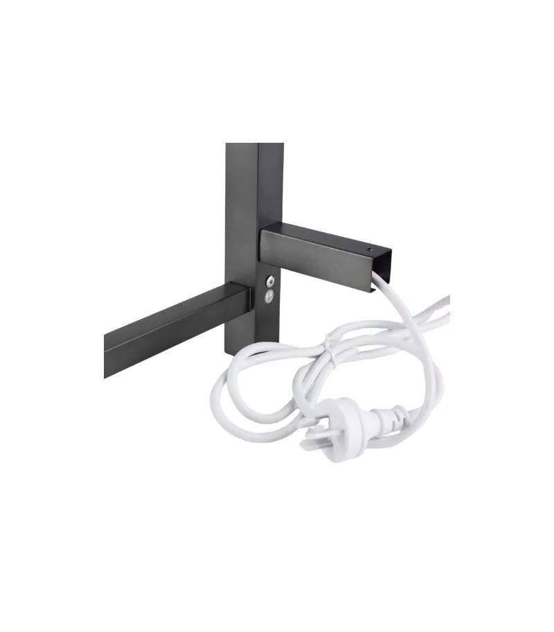 Aqua Square Heated Towel Rack - Gunmetal Grey Back Aqua Square Heated Towel Rack - Gunmetal Grey Back