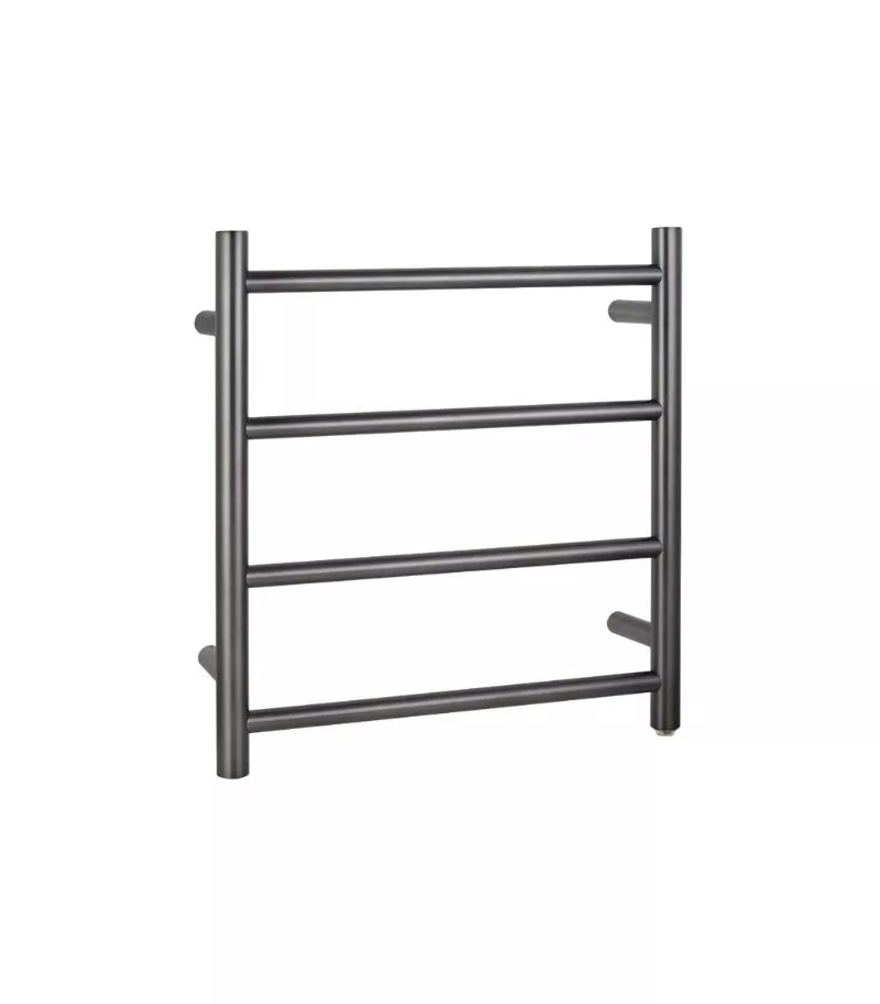 Aqua Round Heated Towel Rack 4 Bars - Gunmetal Grey