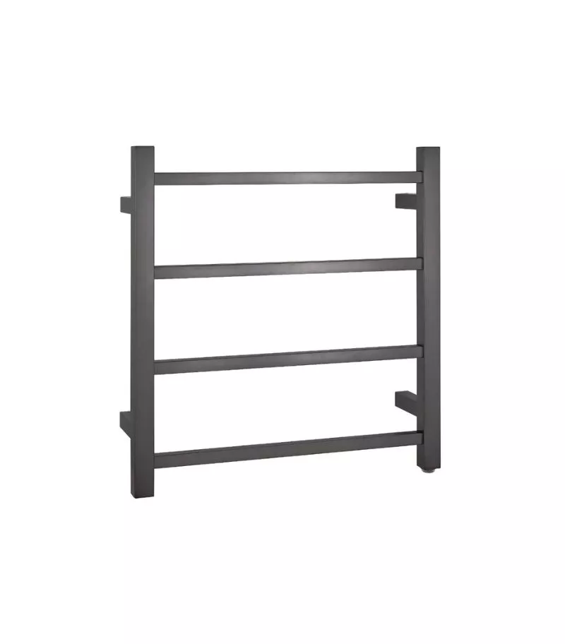 Aqua Square Heated Towel Rack 4 Bars - Gunmetal Grey