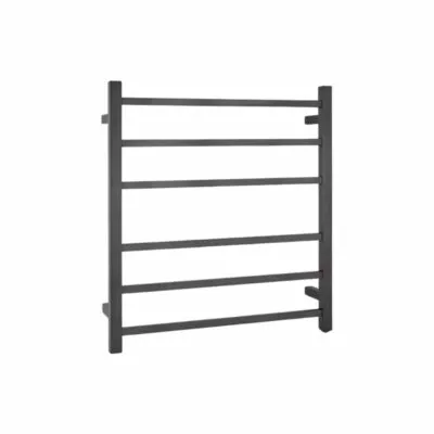Aqua Square Heated Towel Rack 6 Bars - Gunmetal Grey