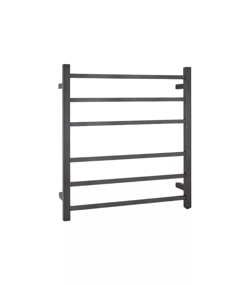 Aqua Square Heated Towel Rack 6 Bars - Gunmetal Grey
