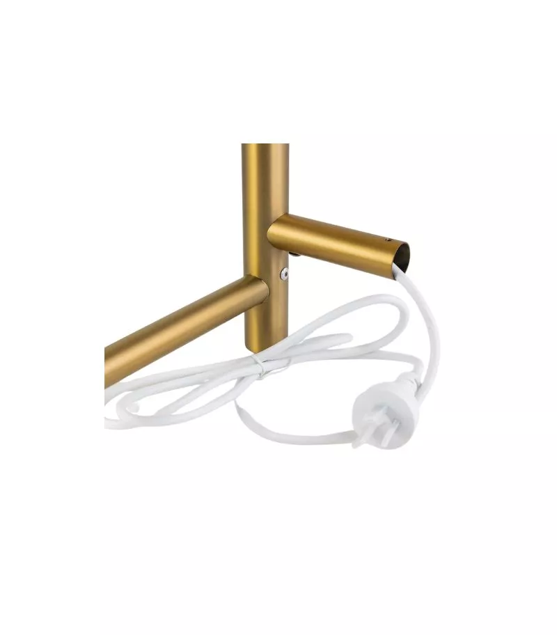 Aqua Round Heated Towel Rack - Brushed Brass Back Aqua Round Heated Towel Rack - Brushed Brass Back