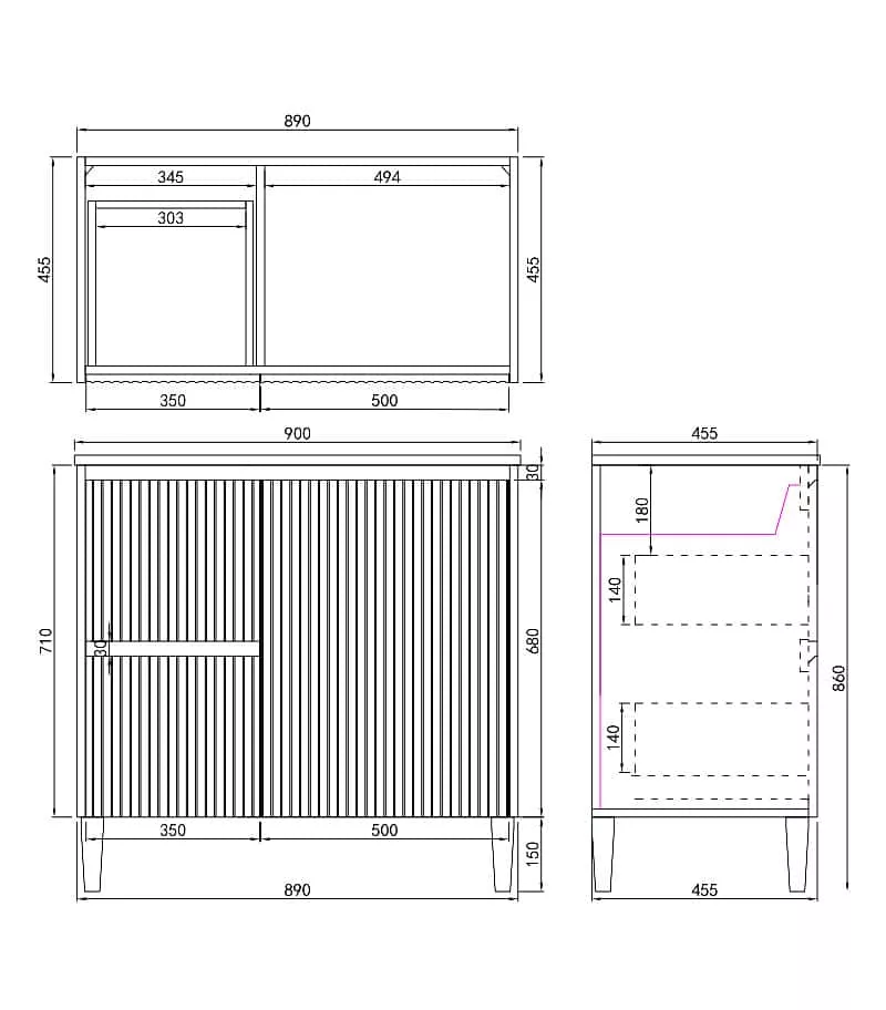 Brighton 900mm Freestanding Vanity Specification LH Drawers Brighton 900mm Freestanding Vanity Specification LH Drawers