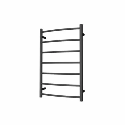 Round & Curved Heated Towel Rack 7 Bars - Matt Black