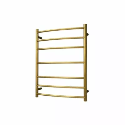 Round & Curved Heated Towel Rack 7 Bars (3+1+3) - Brushed Gold
