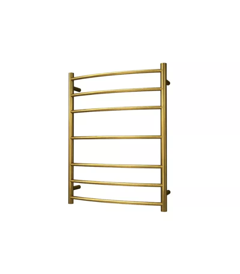Round & Curved Heated Towel Rack 7 Bars (3+1+3) - Brushed Gold