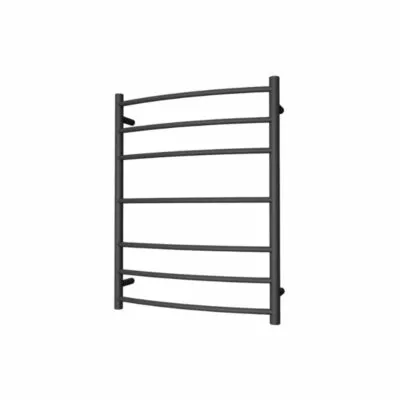 Round & Curved Heated Towel Rack 7 Bars (3+1+3) - Matt Black