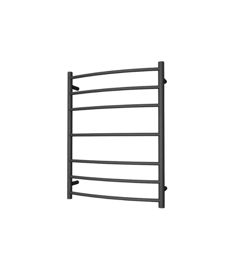 Round & Curved Heated Towel Rack 7 Bars (3+1+3) - Matt Black