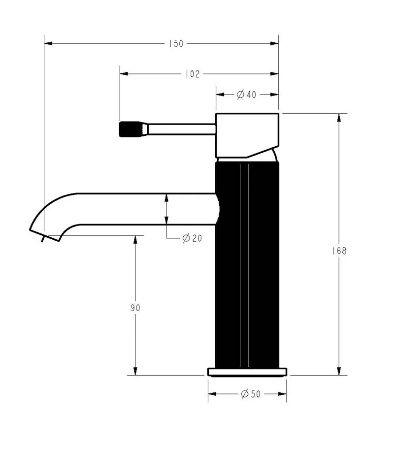 IKON Linie Short Basin Mixer Specification