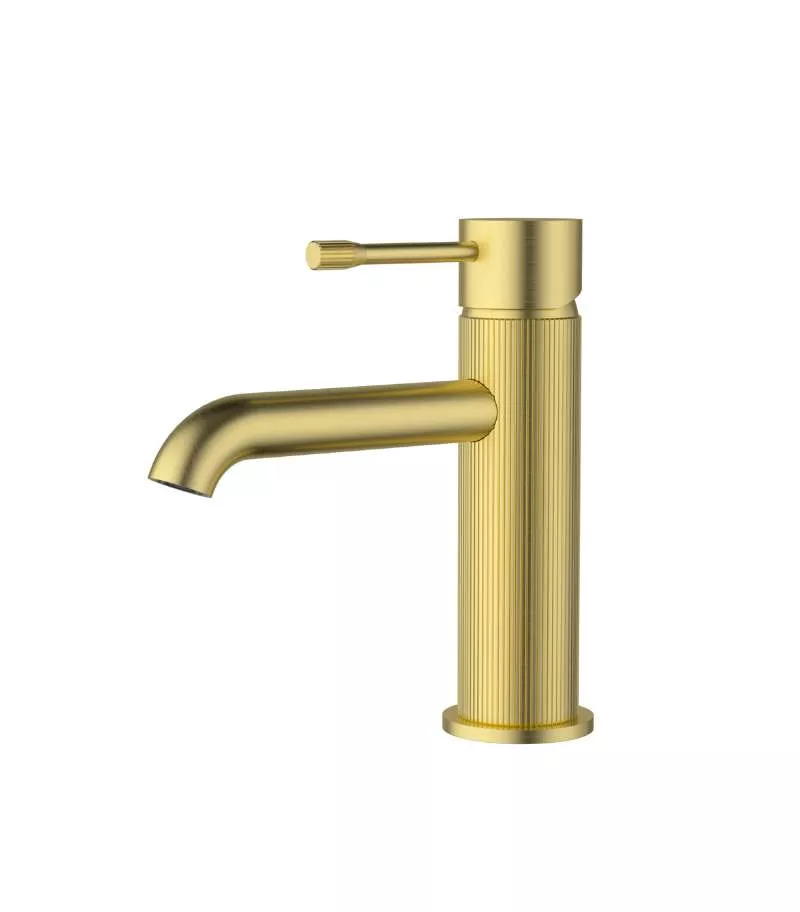 IKON Linie Short Basin Mixer - Brushed Gold
