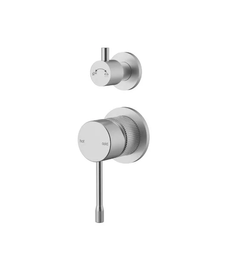 IKON Linie Wall Mixer With Diverter On Separate Backplate - Brushed Nickel