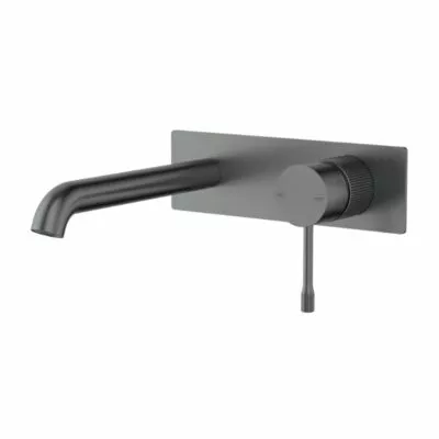 IKON Linie Wall Mounted Basin/Bath Mixer - Gunmetal