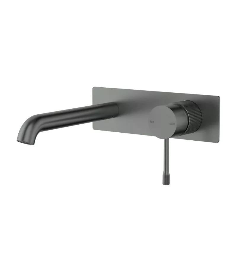 IKON Linie Wall Mounted Basin/Bath Mixer - Gunmetal