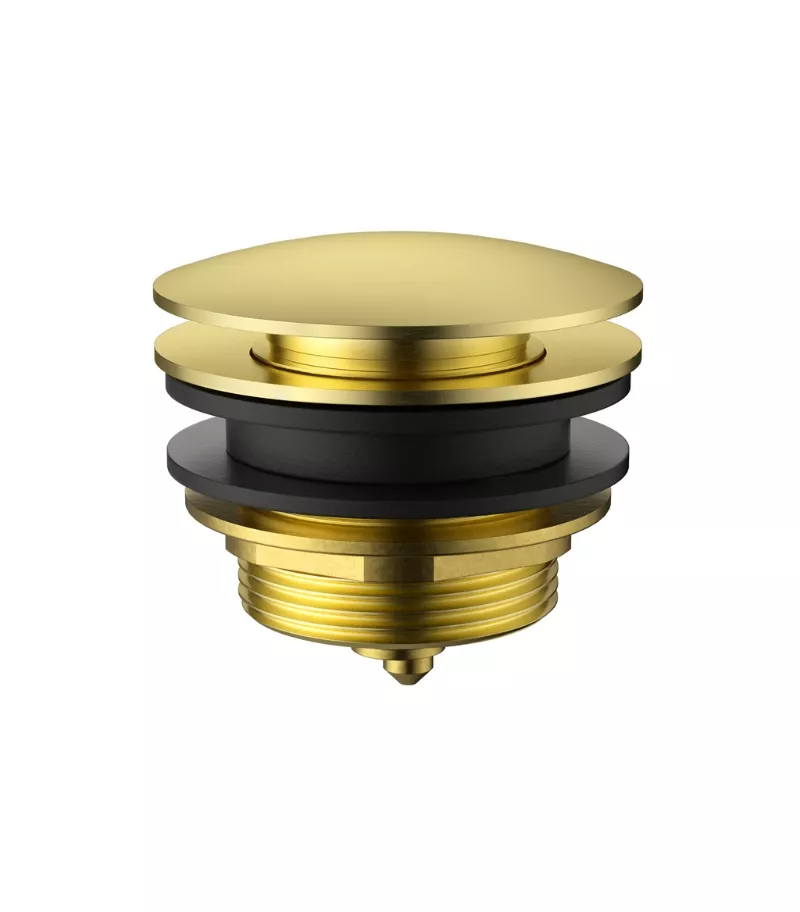 40mm Non Overflow Mushroom Pop Up Bath Waste - Brushed Gold