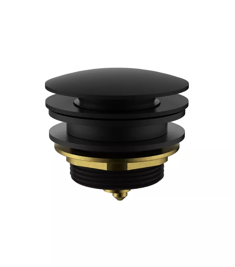 40mm Non Overflow Mushroom Pop Up Bath Waste - Matt Black