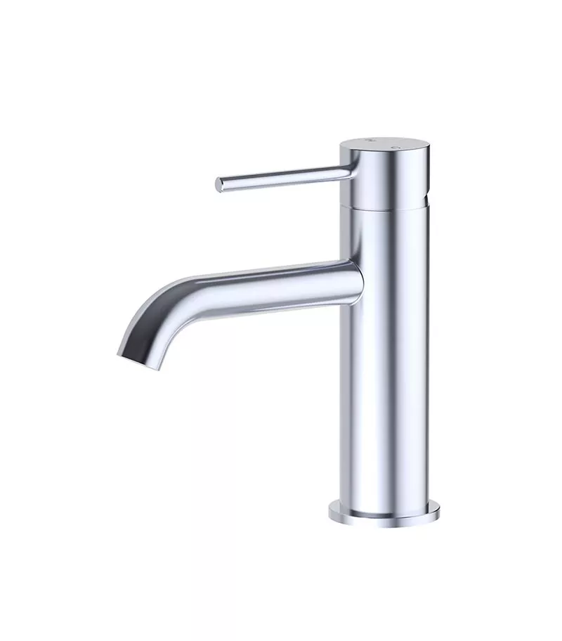 Opus II Chrome Stainless Steel Curved Spout Basin Mixer