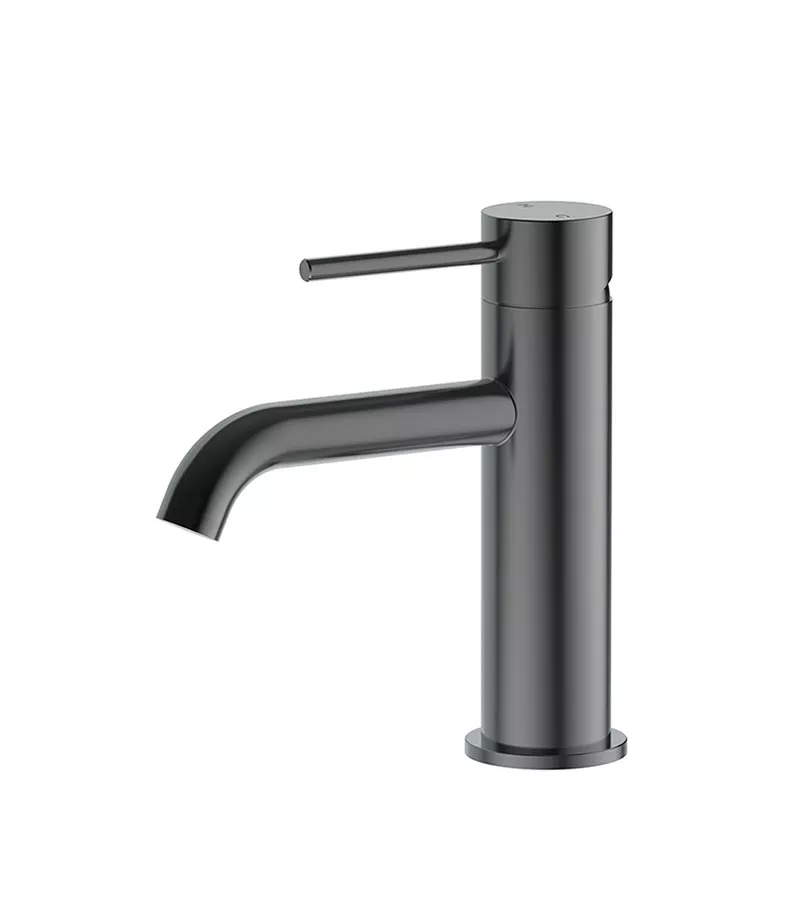 Opus II Gunmetal Grey Stainless Steel Curved Spout Basin Mixer