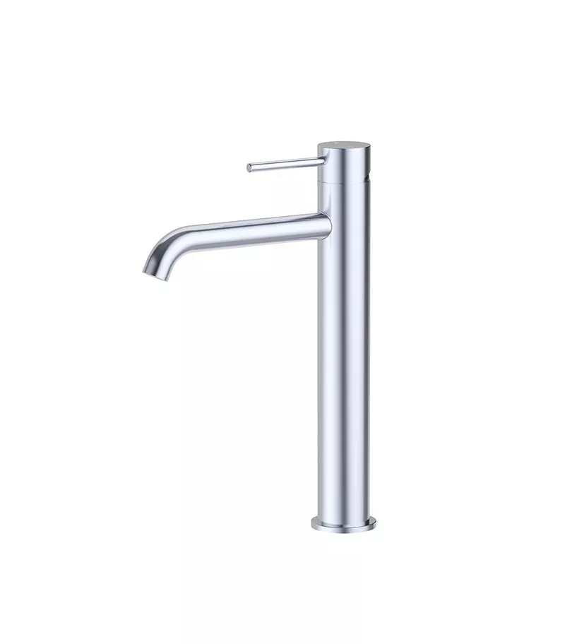 Opus II Chrome Stainless Steel Curved Spout High-rise Basin Mixer