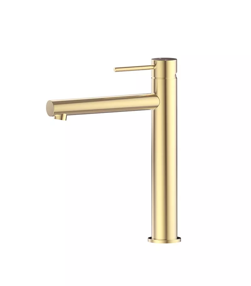 Opus II Brushed Gold Stainless Steel High-rise Basin Mixer