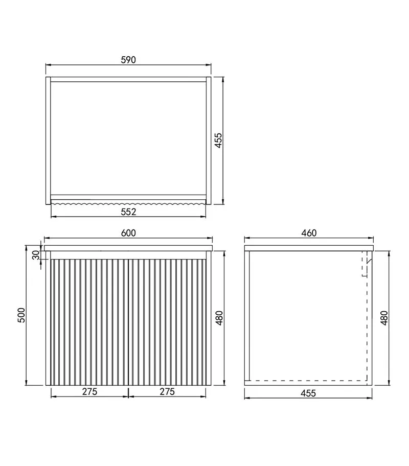 Brighton 600mm Wall Hung Vanity Specification