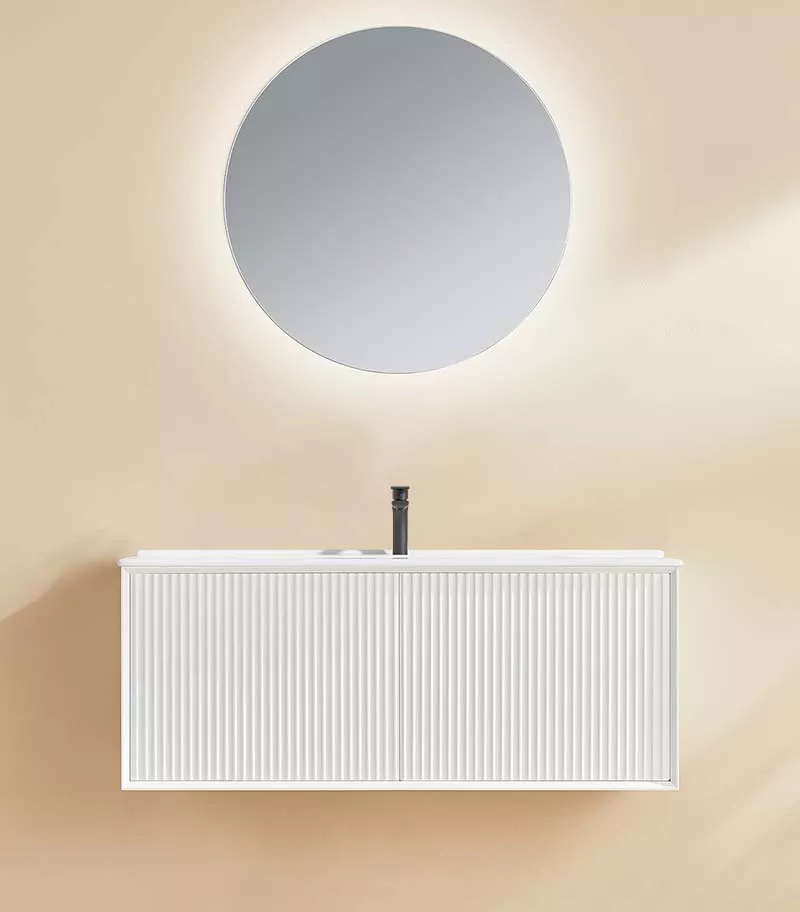 Kirribilli 1200mm Single Bowl Wall Hung Vanity - Matt White With Ceramic Top