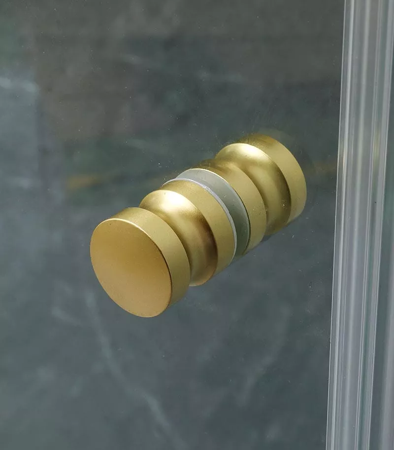 Diamond Brushed Gold Frameless Shower Screen 900mm To 1100mm - Knob Handle