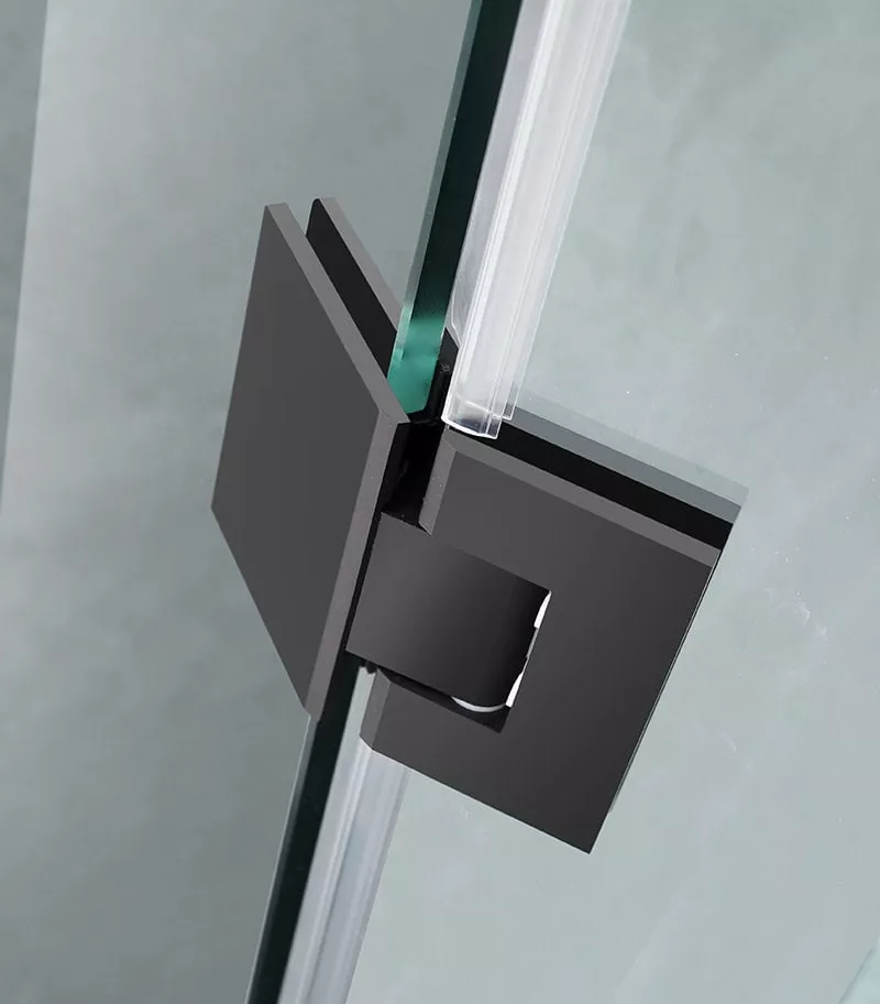 Matt Black Frameless Shower Screen - Hinge Matt Black Frameless Shower Screen - Hinge