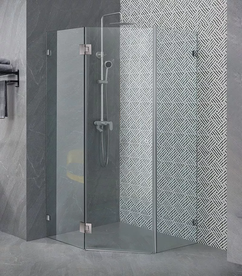 Diamond Brushed Nickel Frameless Shower Screen 900mm To 1100mm Diamond Brushed Nickel Frameless Shower Screen 900mm To 1100mm